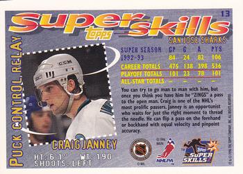 1995-96 Topps Super Skills #13 Craig Janney Back