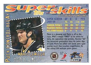 1995-96 Topps Super Skills #1 Mario Lemieux Back