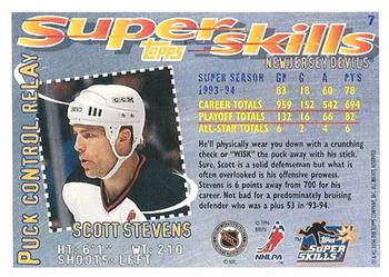 1995-96 Topps Super Skills #7 Scott Stevens Back