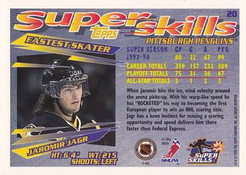 1995-96 Topps Super Skills #20 Jaromir Jagr Back