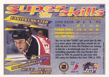 1995-96 Topps Super Skills #22 Rob Niedermayer Back