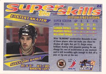 1995-96 Topps Super Skills #24 Alexandre Daigle Back