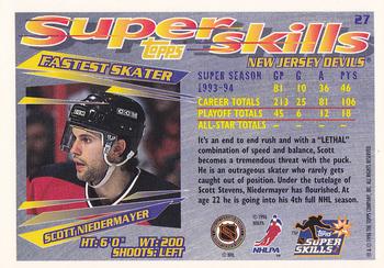 1995-96 Topps Super Skills #27 Scott Niedermayer Back