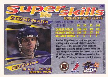 1995-96 Topps Super Skills #28 Mike Gartner Back