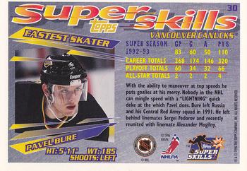1995-96 Topps Super Skills #30 Pavel Bure Back