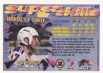 1995-96 Topps Super Skills #43 Pat Verbeek Back