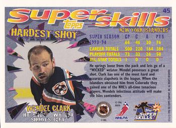 1995-96 Topps Super Skills #45 Wendel Clark Back