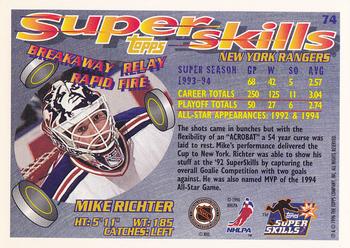 1995-96 Topps Super Skills #74 Mike Richter Back
