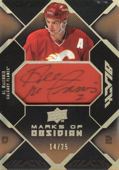2008-09 UD Black - Marks of Obsidian Autographs Patches Gold #MO-AM Al MacInnis  Front