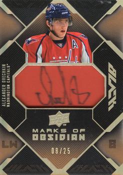 2008-09 UD Black - Marks of Obsidian Autographs Patches Gold #MO-AO Alexander Ovechkin  Front
