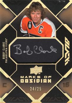 2008-09 UD Black - Marks of Obsidian Autographs Patches Gold #MO-BC Bobby Clarke  Front