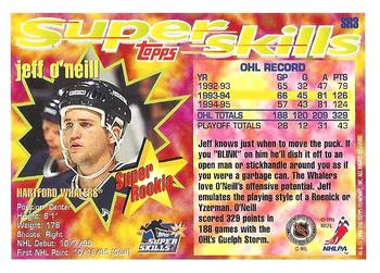 1995-96 Topps Super Skills - Super Rookie #SR3 Jeff O'Neill Back