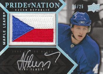 2008-09 UD Black - Pride of a Nation Autographs Patches #PN-TL Jiri Tlusty  Front