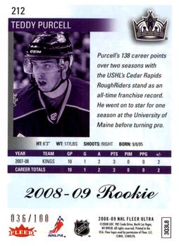 2008-09 Ultra - Ice Medallion #212 Teddy Purcell  Back