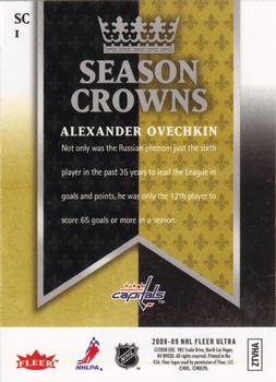 2008-09 Ultra - Season Crowns #SC1 Alexander Ovechkin Back