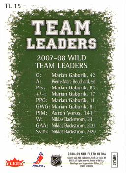 2008-09 Ultra - Team Leaders #TL15 Marian Gaborik  Back