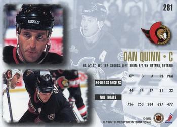 1995-96 Ultra #281 Dan Quinn Back