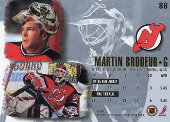 1995-96 Ultra #86 Martin Brodeur Back