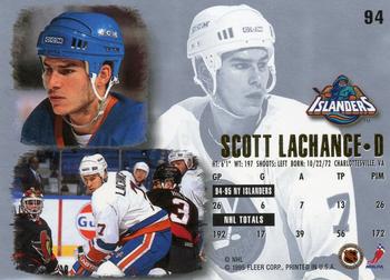 1995-96 Ultra #94 Scott Lachance Back