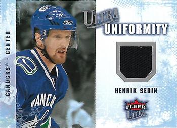2008-09 Ultra - Ultra Uniformity #UA-HS Henrik Sedin Front