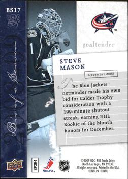 2008-09 Upper Deck - Biography of a Season #BS17 Steve Mason  Back