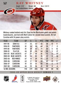 2008-09 Upper Deck - UD Exclusives #167 Ray Whitney  Back