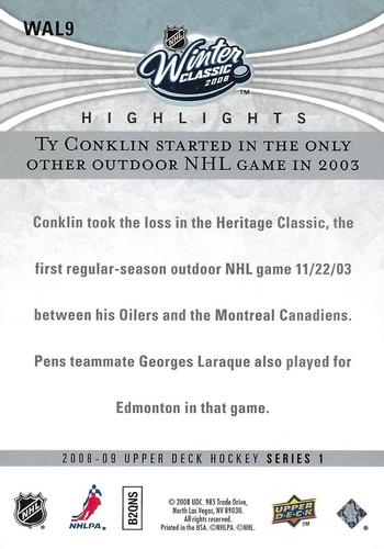 2008-09 Upper Deck - Winter Classic Highlights Jumbo #WAL9 Ty Conklin  Back