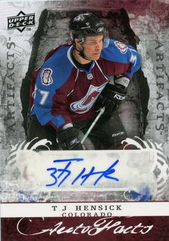 2008-09 Upper Deck Artifacts - Auto-Facts #AF-TH T.J. Hensick  Front