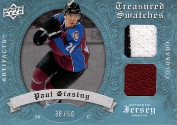 2008-09 Upper Deck Artifacts - Treasured Swatches Dual Blue #TSD-PS Paul Stastny  Front
