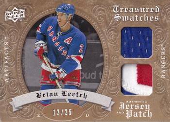 2008-09 Upper Deck Artifacts - Treasured Swatches Jersey / Patch Combo Gold #TSD-BL Brian Leetch  Front