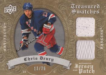 2008-09 Upper Deck Artifacts - Treasured Swatches Jersey / Patch Combo Gold #TSD-CD Chris Drury  Front