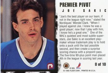 1995-96 Ultra - Premier Pivot #8 Joe Sakic Back