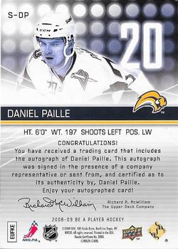 2008-09 Upper Deck Be a Player - Signatures #S-DP Daniel Paille Back