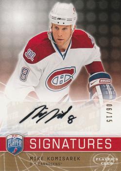 2008-09 Upper Deck Be a Player - Signatures Player's Club #S-MK Mike Komisarek  Front
