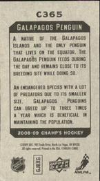 2008-09 Upper Deck Champ's - Mini #C365 Galapagos Penguin Back