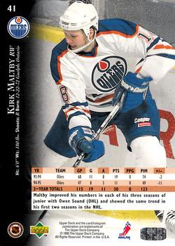 1995-96 Upper Deck #41 Kirk Maltby Back