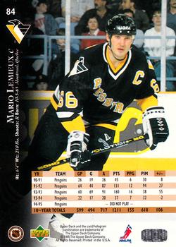 1995-96 Upper Deck #84 Mario Lemieux Back