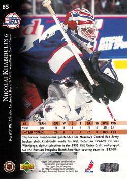 1995-96 Upper Deck #85 Nikolai Khabibulin Back