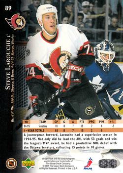 1995-96 Upper Deck #89 Steve Larouche Back