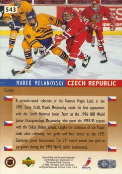 1995-96 Upper Deck #543 Marek Melenovsky Back