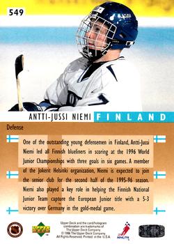 1995-96 Upper Deck #549 Antti-Jussi Niemi Back
