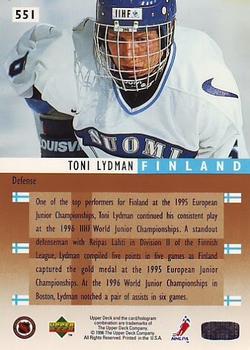 1995-96 Upper Deck #551 Toni Lydman Back