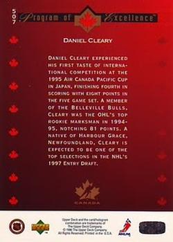 1995-96 Upper Deck #507 Daniel Cleary Back
