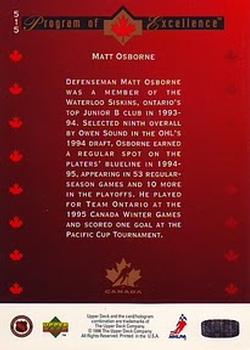 1995-96 Upper Deck #515 Matt Osborne Back