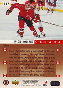 1995-96 Upper Deck #537 Jason Holland Back