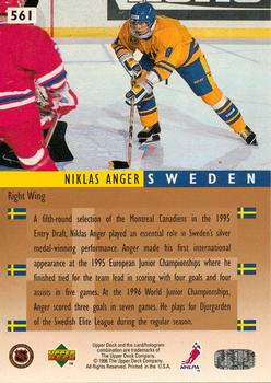 1995-96 Upper Deck #561 Niklas Anger Back