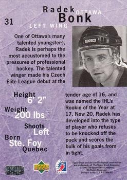 1995-96 Upper Deck Be a Player #31 Radek Bonk Back
