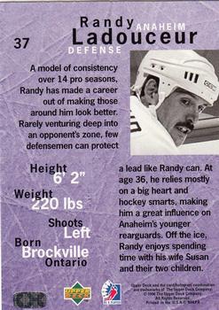 1995-96 Upper Deck Be a Player #37 Randy Ladouceur Back