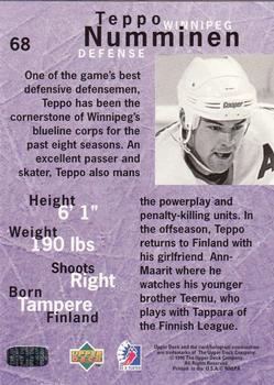1995-96 Upper Deck Be a Player #68 Teppo Numminen Back