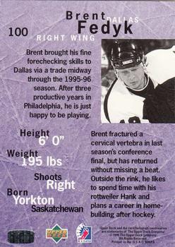 1995-96 Upper Deck Be a Player #100 Brent Fedyk Back